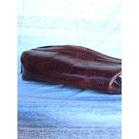Vintage Bosca Utili-Kit Leather Travel Kit Bag Genuine Leather Brown - Picture 2 of 6